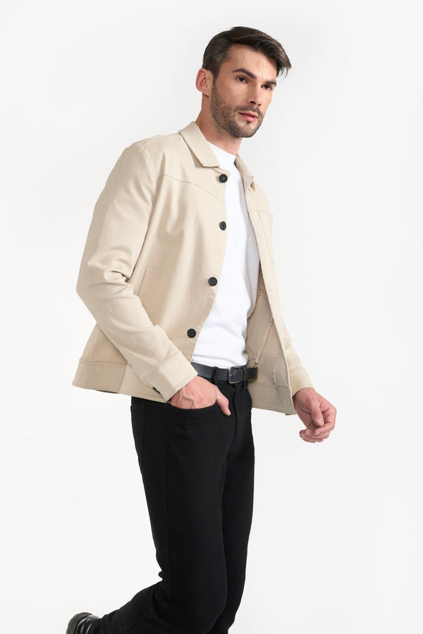 Beige Russell Mens Shacket