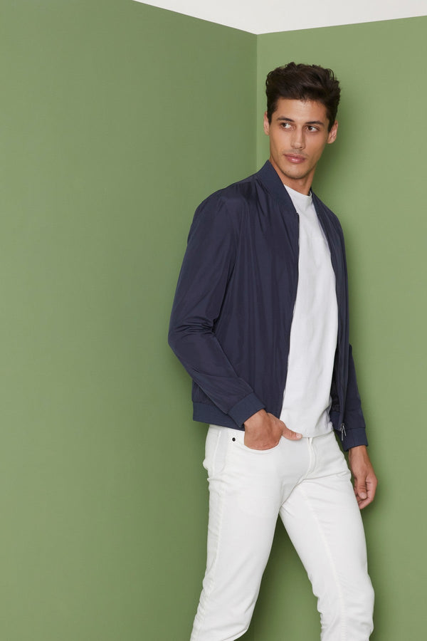 Navy Ayden Fabric Jacket