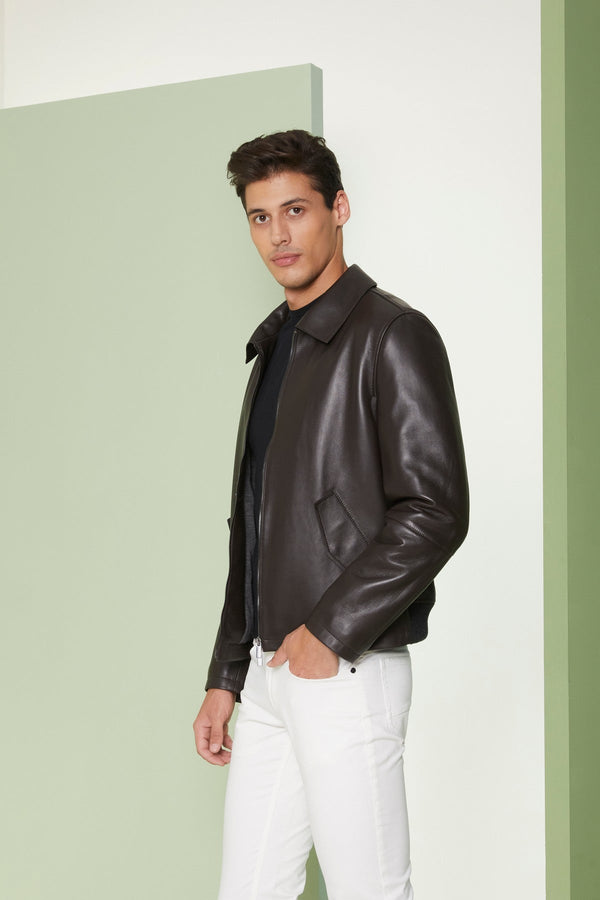 Dark Brown Kwami Leather Jacket