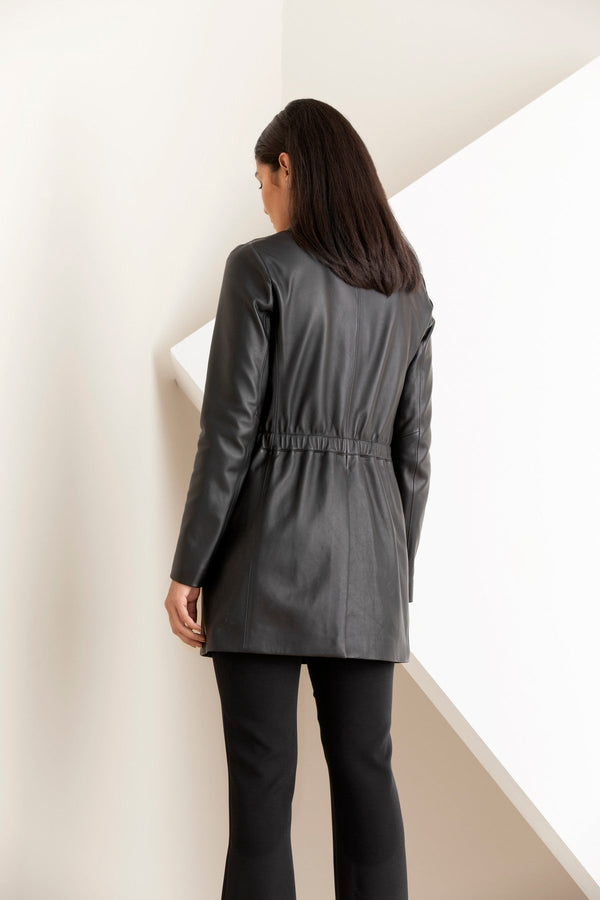 Black Leia Leather Blazer