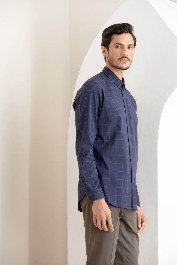 Navy Check Matteo Shirt