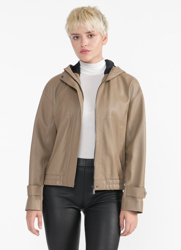 Parchment Kendall Leather Jacket