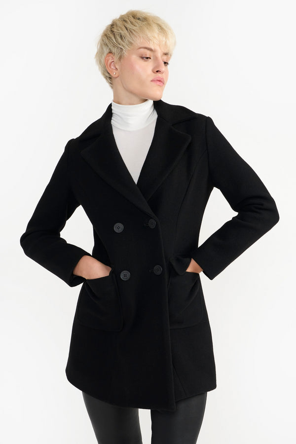 Black Maxine Woolen Coat