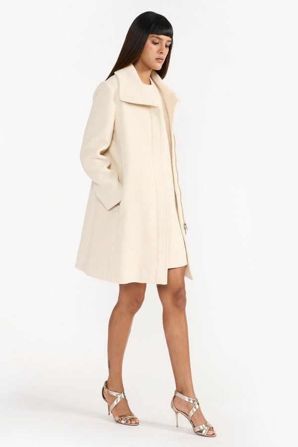 Ivory Marie Woollen Long Coat