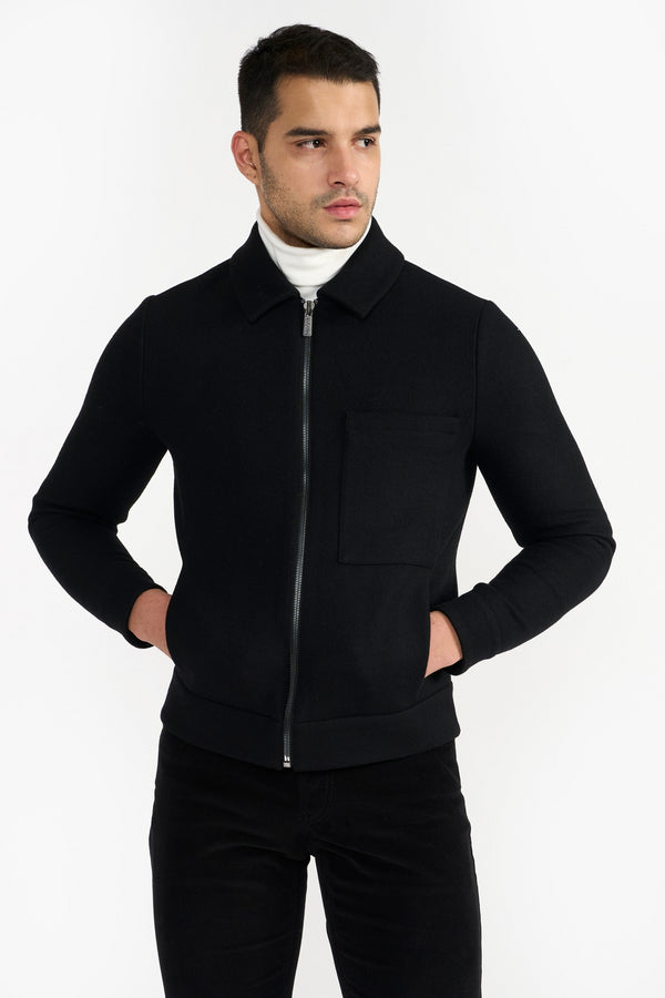 Black Derrick Woolen Jacket