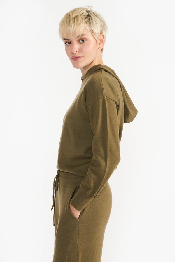 Olive Aleena Hoodie Women Knit Hoodie